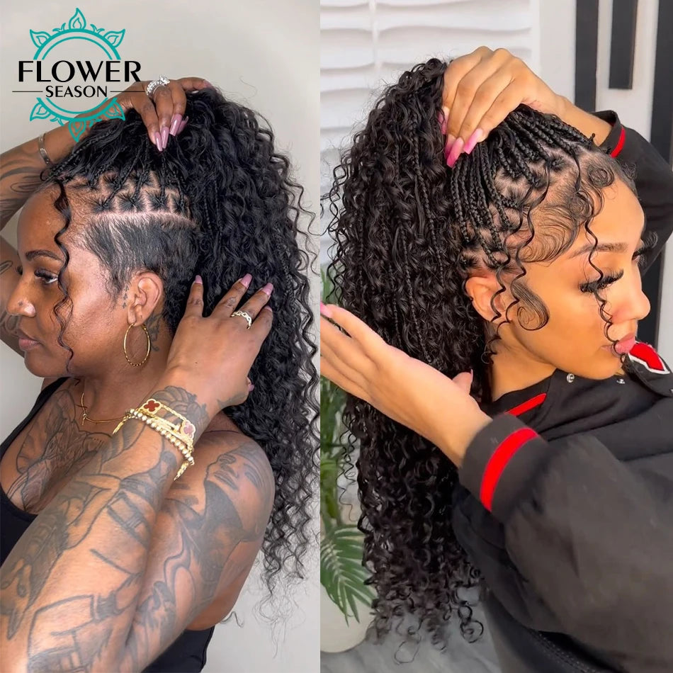 Bulk Human Hair For Braiding Wholesale Burmese Boho Braids Human Hair Extensions No Weft Double Drawn Curly Hair Bulk 3Bundles