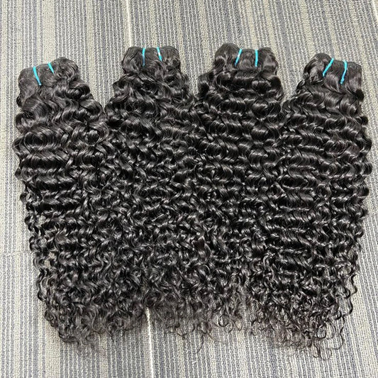 Deep Curly Human Hair Bundles 12A Grade Brazilian 100% Human Hair Curly Natural Black Color For Women 100 Gram