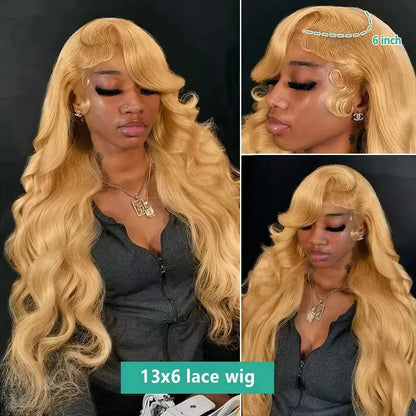 27 Honey Blonde Human Hair Wigs 13X6 Hd Lace Frontal Wig 13x4 Body Wave Human Hair Wigs 250 Density Preplucked Brazilian Wigs
