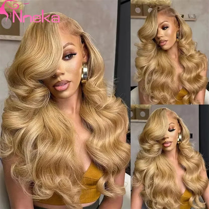 27 Honey Blonde Human Hair Wigs 13X6 Hd Lace Frontal Wig 13x4 Body Wave Human Hair Wigs 250 Density Preplucked Brazilian Wigs