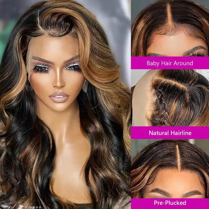 250 Density P1B30 Highlight Ombre Human Hair Wig