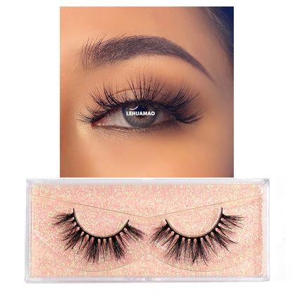 LEHUAMAO Eyelashes 3D Mink Lashes natural mink lashes for daily wear soft lashes Eyelash extension real Eyelash for makeup D103