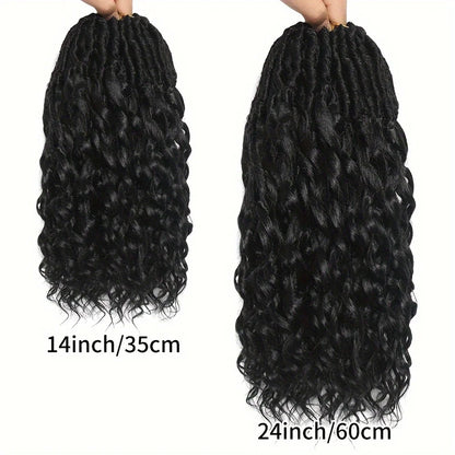 Soft & Curly Faux Locs Crochet Hair - 6pcs, Pre-Looped Goddess Braids for Women, High-Temperature Synthetic Braiding hair