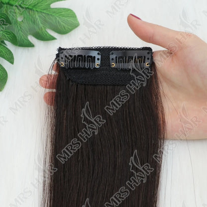 MRS HAIR Clip in Extentions Human Hair Machine Remy Clip ins Add Top/Side Volume For Short Hair 10-30cm  Hairpiece