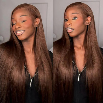 Chocolate Brown Human Hair Wig 13X6 Hd Lace