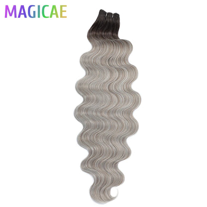 30Inches Ombre Blond T1B/27# 200g Body Wave Brown 12# M816 Highlight P27/613 White 58# Bio Protein Synthetic Hair Weave Bundles