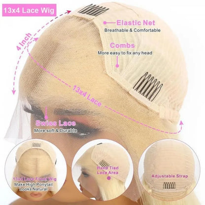 Brown Mix Blonde Highlight With Dark roots Lace Frontal Wig 13X4 Transparent Lace Front P4/27 Brown Ombre Colored Wigs For Women