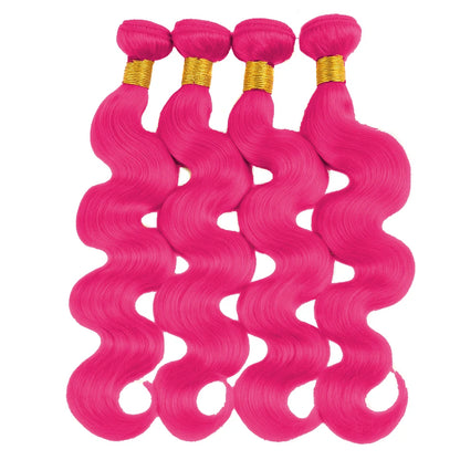 Hot Pink Colored Body Wave Bundles