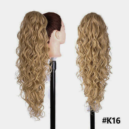 Julilanna Synthetic Kanekalon Futura Fiber Body Ocean Curly Brazilian Straight Water Wave Hair Extensions Synthetic Ponytail