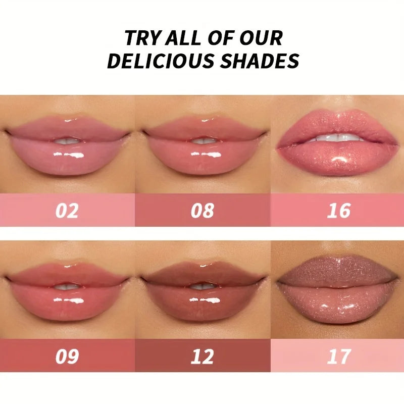 5-Color Jelly Lipsticks, Temperature Color Changing Crystal Flower Lip Gloss, Long Lasting Nourishing Hydrating Rosehip Oil Lips