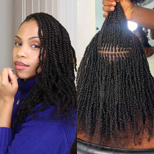 Afro Kinky Bulk Hair No Attachment Peruvian Afro Curly Bulk Human Hair Sleek Virgin Remy Dreadlock 1Pc Natural Color Braids Hair