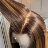 32 Inch 5x5 Straight Highlight HD Lace Front Human Hair 4x4 13x4 Lace Frontal Wigs 4/27 Ombre Honey Blonde Color Wig For Women