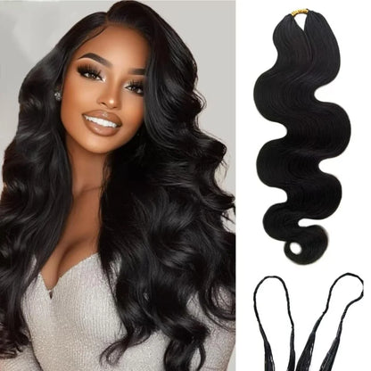 Natural Color Body Wave Pre-Separated Crochet Hair Knotless Pre-Separated Feather Crochet Braid Hair Extensions 26Inch For Women