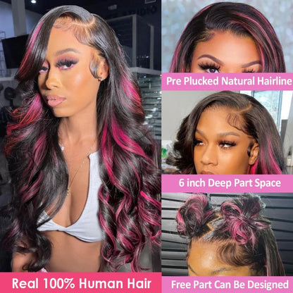 250 Density Ombre 13x6 HD Lace Front Wigslack Human Hair Colored Wig