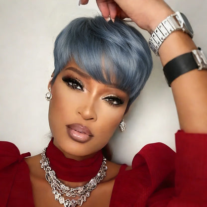 Straight Pixie Cut Bob Wig Human Hair