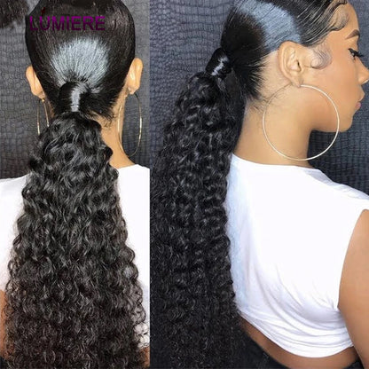 Afro Kinky Deep Water Curly Wave Ponytail
