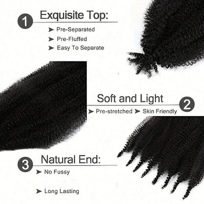 Synthetic Wig Twist Hair Marley Twist Braiding Hair Springy Afro Twist Hair for Soft Locs Passion Twist Hair Butterfly Locs Hair