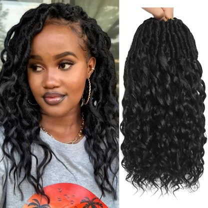 Soft & Curly Faux Locs Crochet Hair - 6pcs, Pre-Looped Goddess Braids for Women, High-Temperature Synthetic Braiding hair