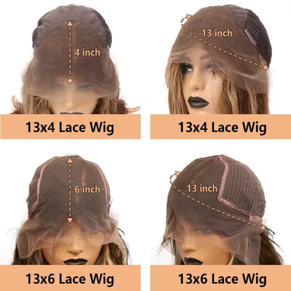 FB 30 Colored Highlight Straight human hair 200 Density Full Frontal 13x4 13x6 HD Transparent Lace Front Remy Human Hair Wigs
