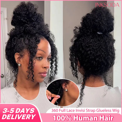 360 HD Full Lace Front Wigs Curly Wig 100% Human Hair