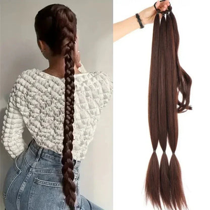 30 Inch Braided Ponytail with Rubber Synthetic DIY Blonde Braids False Hair Ponytail for Women Long Braid Horse Tail \;]'/.