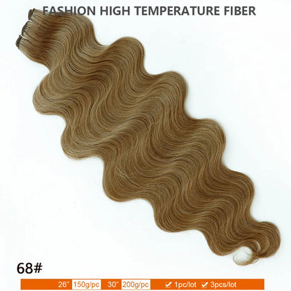 30Inches Ombre Blond T1B/27# 200g Body Wave Brown 12# M816 Highlight P27/613 White 58# Bio Protein Synthetic Hair Weave Bundles