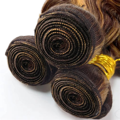 Bundles With Frontal 4/27 Highlight Body Wave