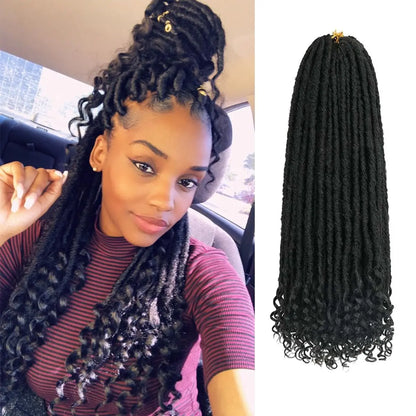 Goddess Locs Crochet Hair 16/20 Inch Straight Faux Locs
