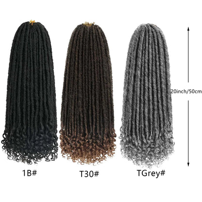 Goddess Locs Crochet Hair 16/20 Inch Straight Faux Locs