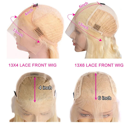 13x4 Lace Front Human Hair Wigs 180% Density White Blonde HD Transparent Lace Frontal Wig Short Bob Wig Blue 60 Platinum Colored