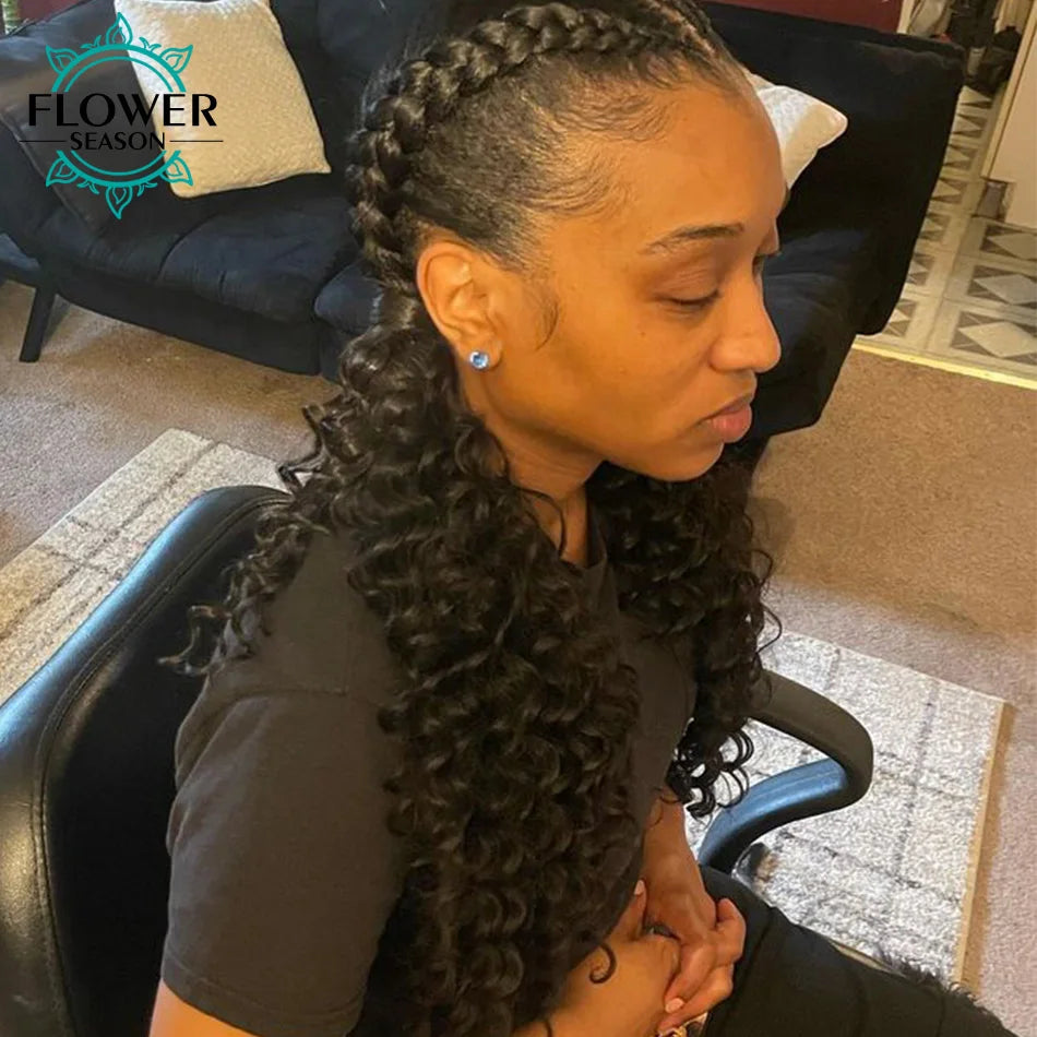 Bulk Human Hair For Braiding Wholesale Burmese Boho Braids Human Hair Extensions No Weft Double Drawn Curly Hair Bulk 3Bundles