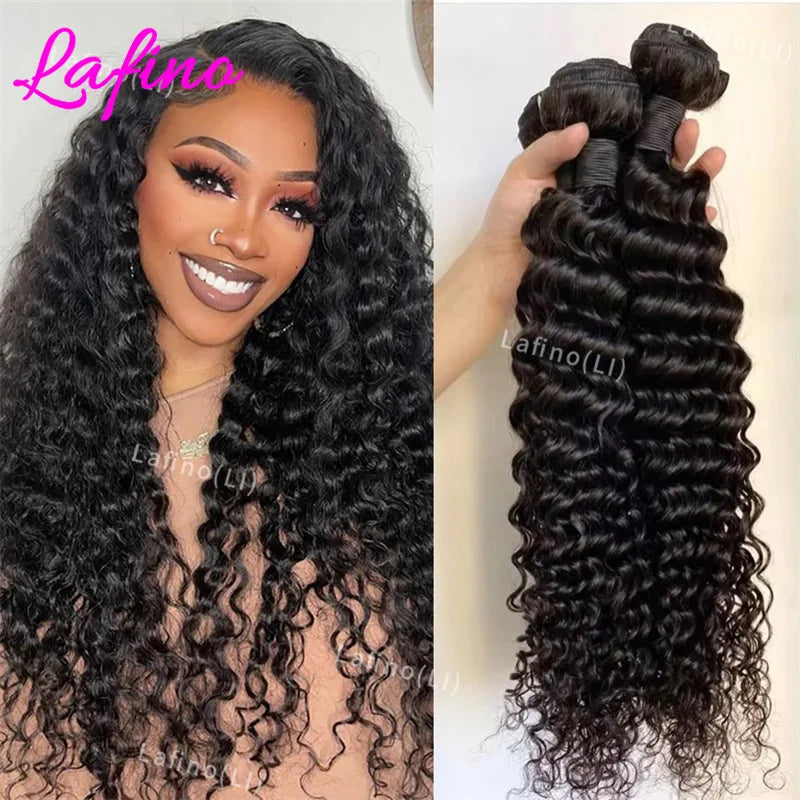 Deep Wave Curly Human Hair Bundles Burmese Curly Hair Bundles Water Wave Unprocessed Raw Hair Extensions 1 3 4 Bundles Pieces