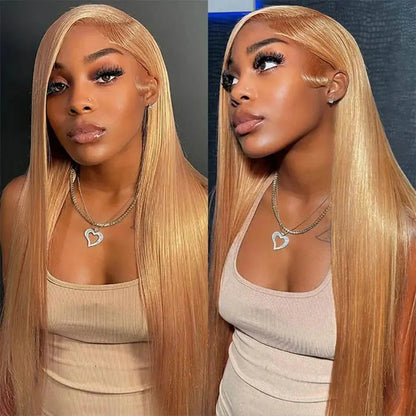 27 Honey Blonde Wig Straight Human Hair Wigs 100% Colored 13X6 Hd Lace Frontal Wig Brazilian Wigs Original 3036 Inch 250 Density