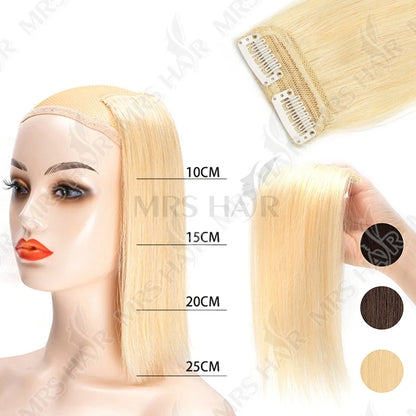 MRS HAIR Clip in Extentions Human Hair Machine Remy Clip ins Add Top/Side Volume For Short Hair 10-30cm  Hairpiece
