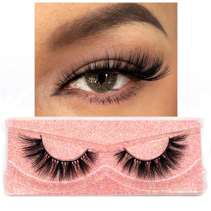 FOXESJI 3D Mink Lashes False Eyelashes Fluffy Thick Cross Wispy Natural Eye lashes Mink Soft Lash Extension Supplies Makeup Set