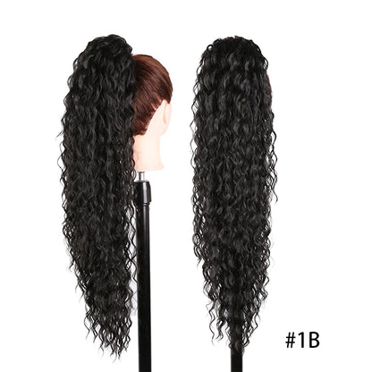 Julilanna Synthetic Kanekalon Futura Fiber Body Ocean Curly Brazilian Straight Water Wave Hair Extensions Synthetic Ponytail