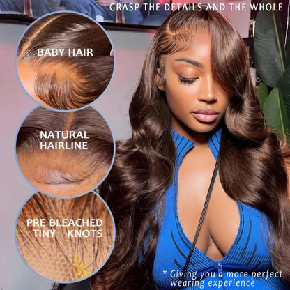 Chocolate Brown Human Hair Wig 13X6 Hd Lace