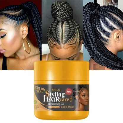Hair Styling Gel-Strong Hold Hair Gel for Men,Women, 24H Non-Sticky, No Flake, Extreme Shine, Styling Fragmented Hair, Braid gel