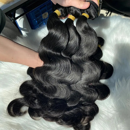 15A 24 26 28 30  Inch Human Hair 4 Bundles Body Wave Bundles Human Hair Body Wave 3/4 Bundles Units