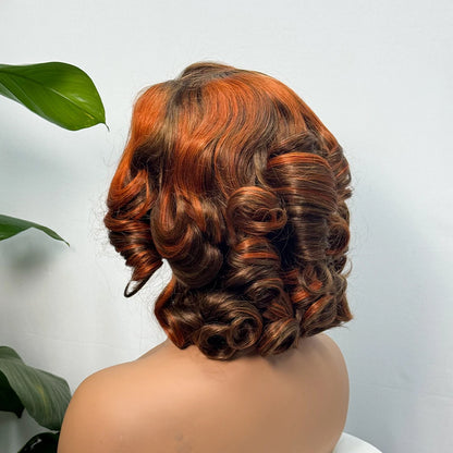 330% Demnsity 5x5 Lace Loose Bouncy Human Hair Wigs Loose Bouncy Curly Closure Human Hair Colorful Double Drawn Wig for Woman