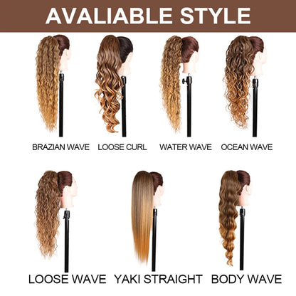 Julilanna Synthetic Kanekalon Futura Fiber Body Ocean Curly Brazilian Straight Water Wave Hair Extensions Synthetic Ponytail