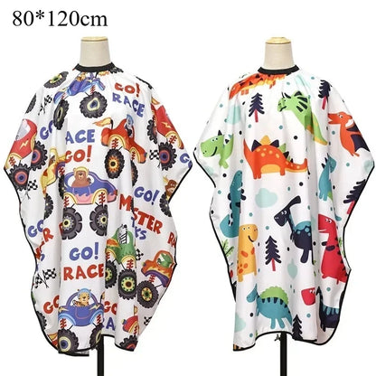 Kids Cartoon Haircut Hairdresser Cape Professional Hair-Cut Salon Barber Wrap Waterproof Cutting Gown Hair Care Styling Supplies