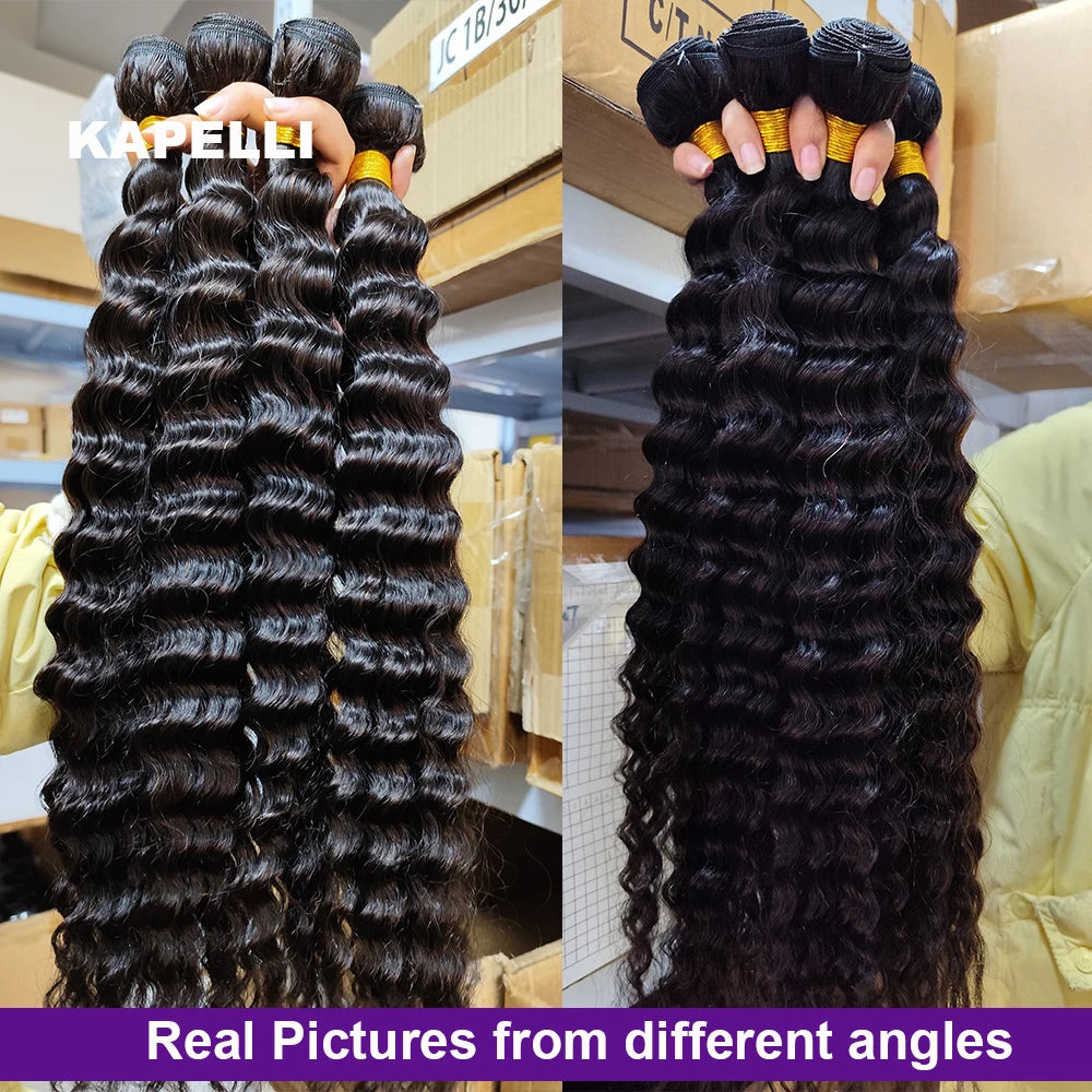 Burmese Curly Hair Bundles with Closure 4x4 13x4 Frontal Deep Wave Bundles Virgin Human Hair Vietnamese Raw Human Hair Extension