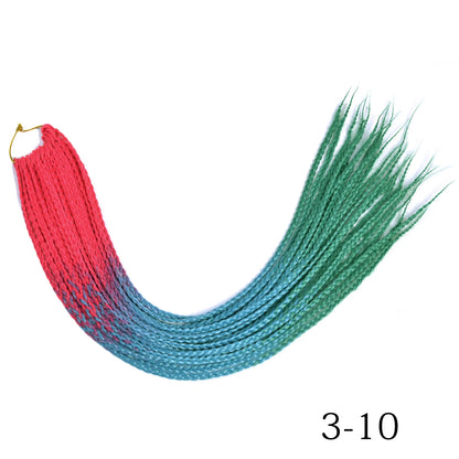 Synthetic Box Braids Hair Colored Crochet Hair 24"