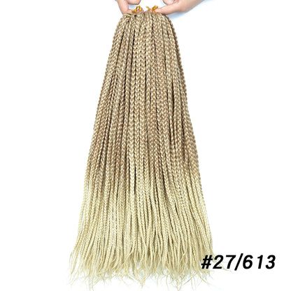 Synthetic Box Braids Hair Colored Crochet Hair 24"