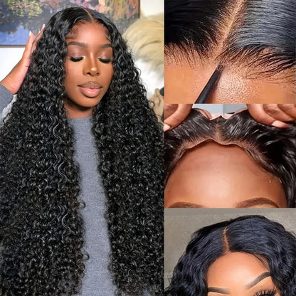 Deep Wave Human Hair Wigs 5X5 Hd Lace Closure Wig Wear And Go Glueless Curly Lace Front Wig Brazilian Wigs Original Pre Plucked