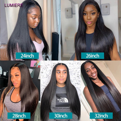 Bone Straight Human Hair Bundles with 13x4 HD