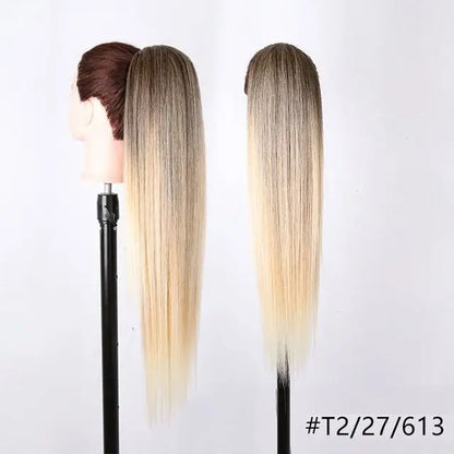 Julilanna Synthetic Kanekalon Futura Fiber Body Ocean Curly Brazilian Straight Water Wave Hair Extensions Synthetic Ponytail