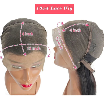 BOB Lace Front Wig Human Hair Straight 200% Full Density 13x4 HD Transparent Lace Frontal Wigs Bob Hair Lace Front Wig For Women