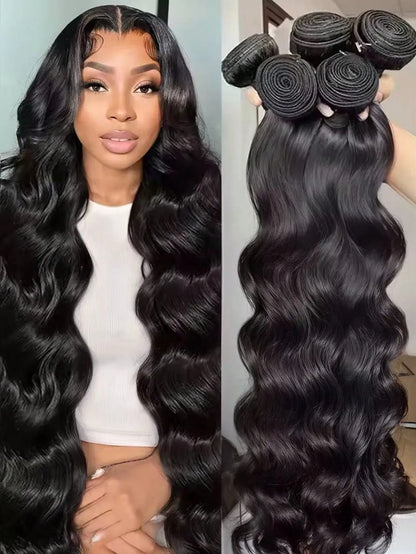 15A 24 26 28 30  Inch Human Hair 4 Bundles Body Wave Bundles Human Hair Body Wave 3/4 Bundles Units